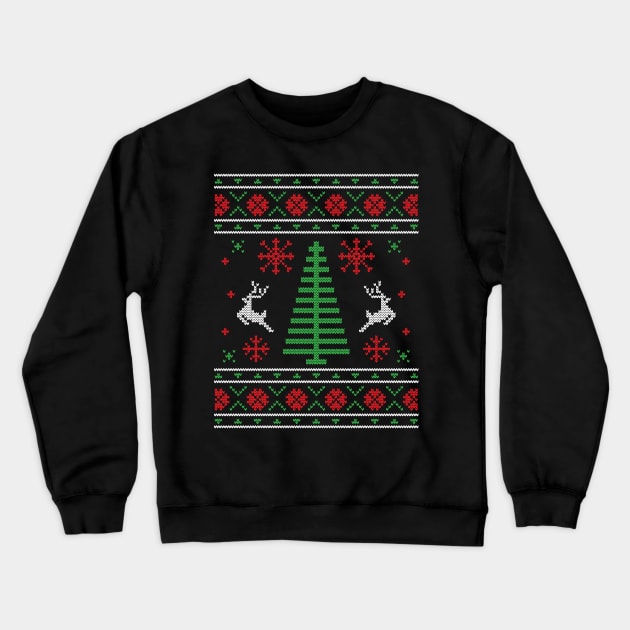 Knitted Pattern Ugly Christmas Sweater Crewneck Sweatshirt by BadDesignCo